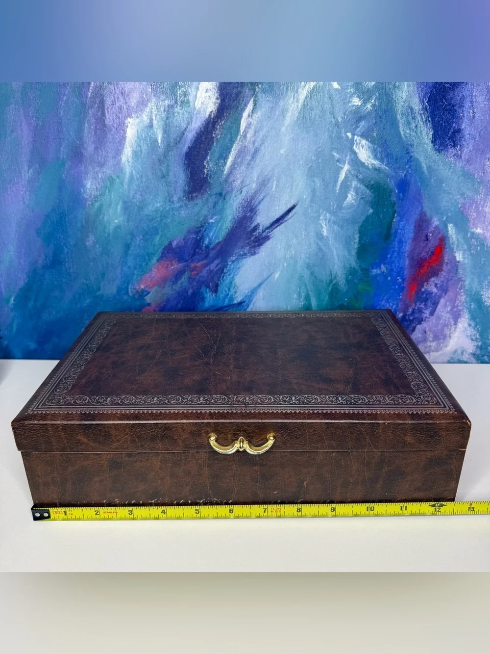 Mele Vintage Jewelry Box Brown & Orange Two Tier 70s 60s Groovy Storage MCM